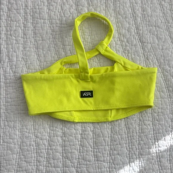 Bright Yellow Halter Dance Top - Picture 2 of 3